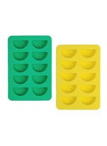 HHC140UK The Dotty Citrus Wedge Ice Trays - Set of 2 Yellow Green